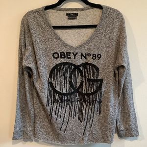 Womens Obey relaxed fit v-neck